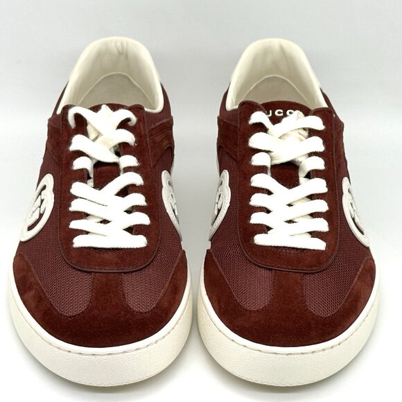 GUCCI Mens Sweet Interlocking G Logo Lace Up Low Top Suede Sneakers Shoes main image 10